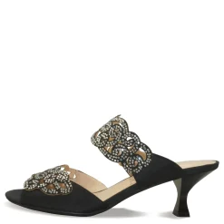 Heeled Sandals*J Renee Women's , Francie Sandal Black Satin
