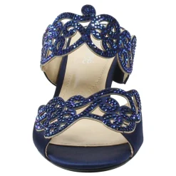 Heeled Sandals*J Renee Women's , Francie Sandal Navy Satin