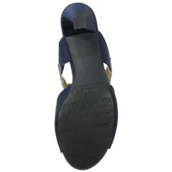 Heeled Sandals*J Renee Women's , Francie Sandal Navy Satin