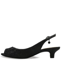 Heeled Sandals*J Renee Women's , Jenvey Sandal Black Glitter