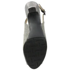 Heeled Sandals*J Renee Women's , Jenvey Sandal Pewter Glitter