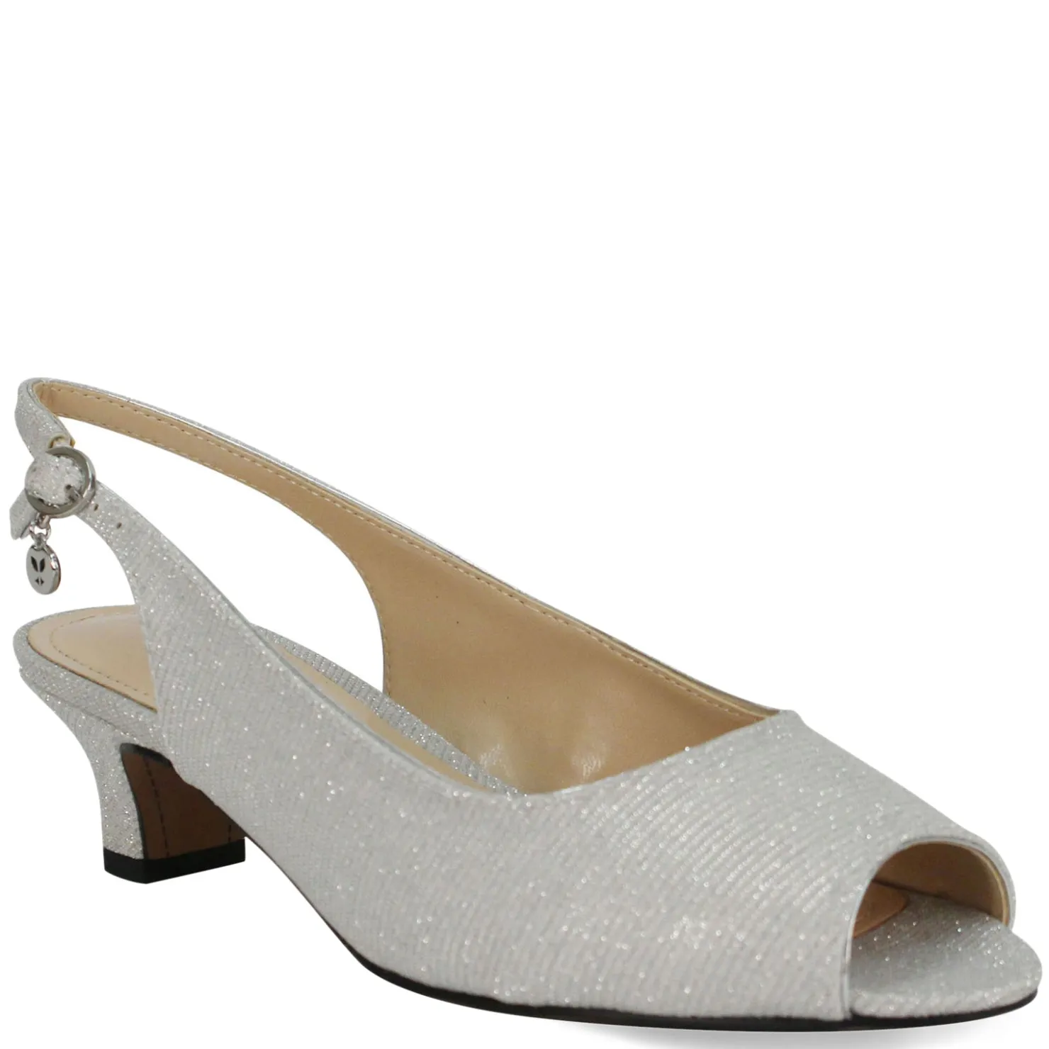 Heeled Sandals*J Renee Women's , Jenvey Sandal Silver Glitter