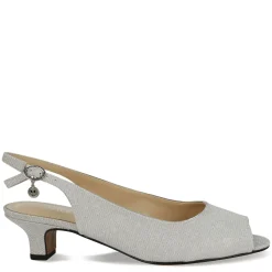 Heeled Sandals*J Renee Women's , Jenvey Sandal Silver Glitter
