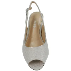 Heeled Sandals*J Renee Women's , Jenvey Sandal Silver Glitter