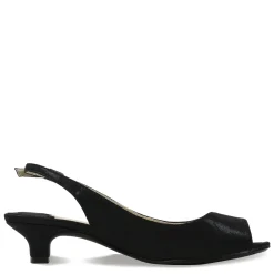 Heeled Sandals*J Renee Women's , Jenvey Sandal Black Satin