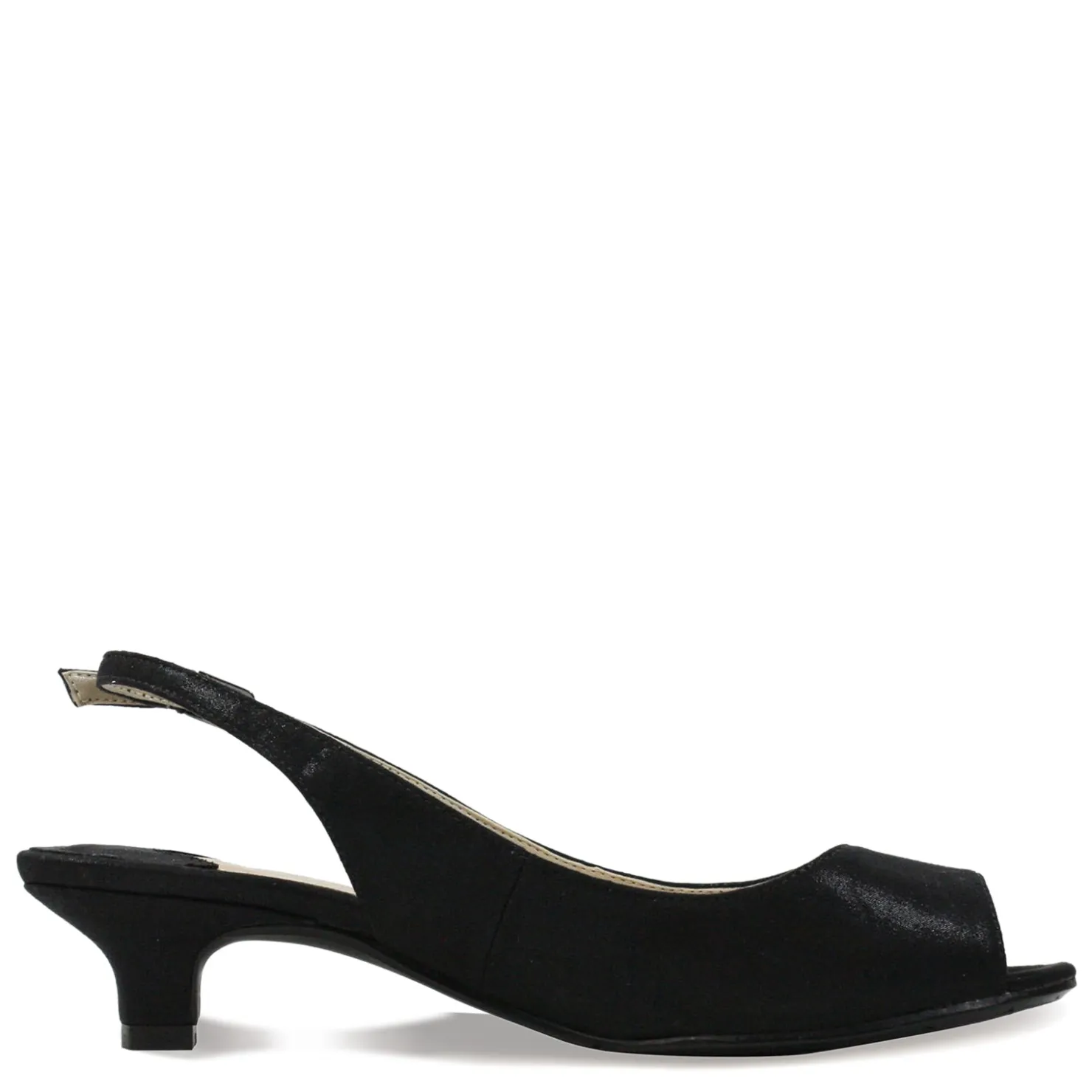 Heeled Sandals*J Renee Women's , Jenvey Sandal Black Satin