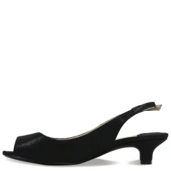 Heeled Sandals*J Renee Women's , Jenvey Sandal Black Satin