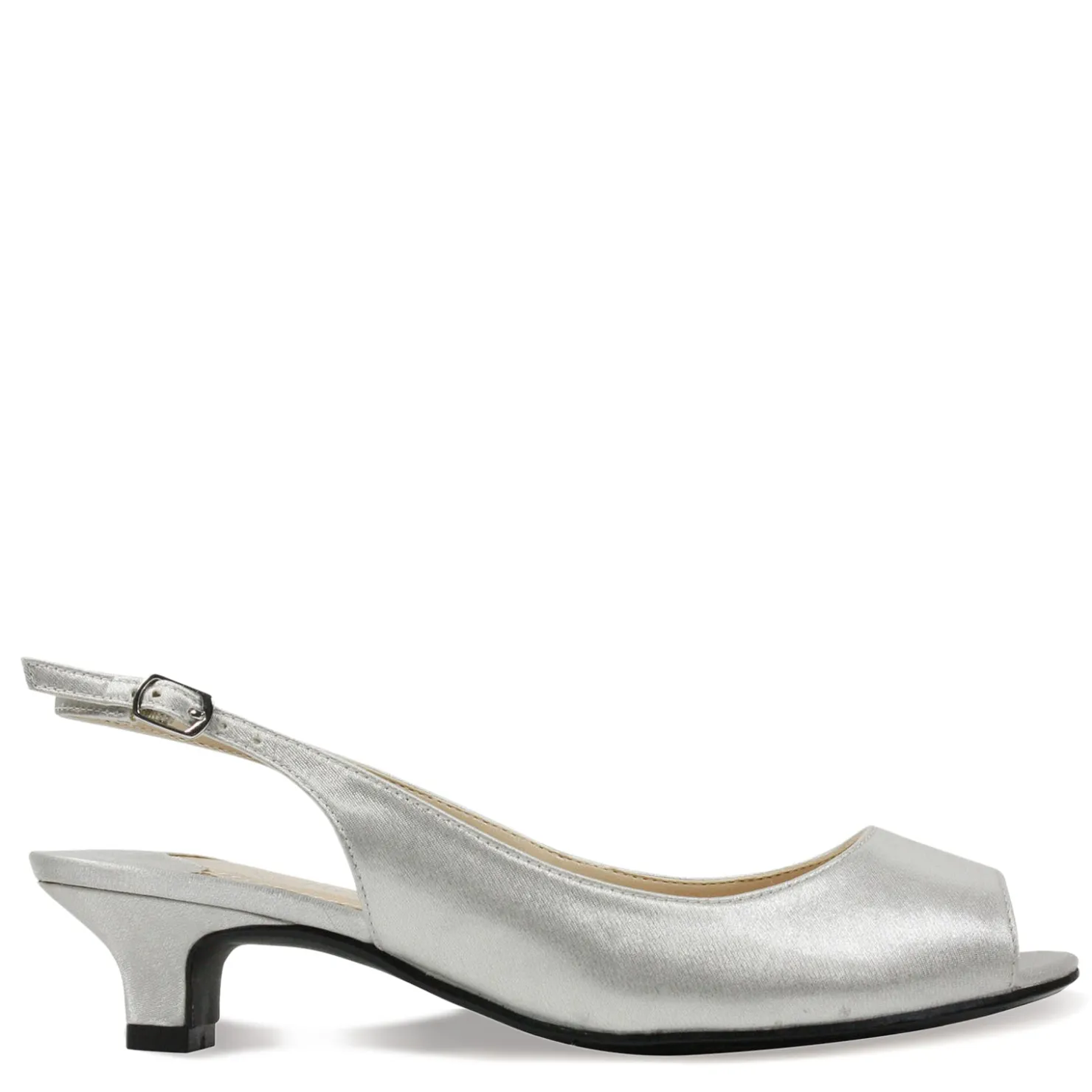 Heeled Sandals*J Renee Women's , Jenvey Sandal Silver Satin