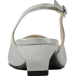 Heeled Sandals*J Renee Women's , Jenvey Sandal Silver Satin