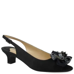 Heeled Sandals*J Renee Women's , Leonelle Sandal Black Satin