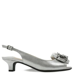 Heeled Sandals*J Renee Women's , Leonelle Sandal Silver