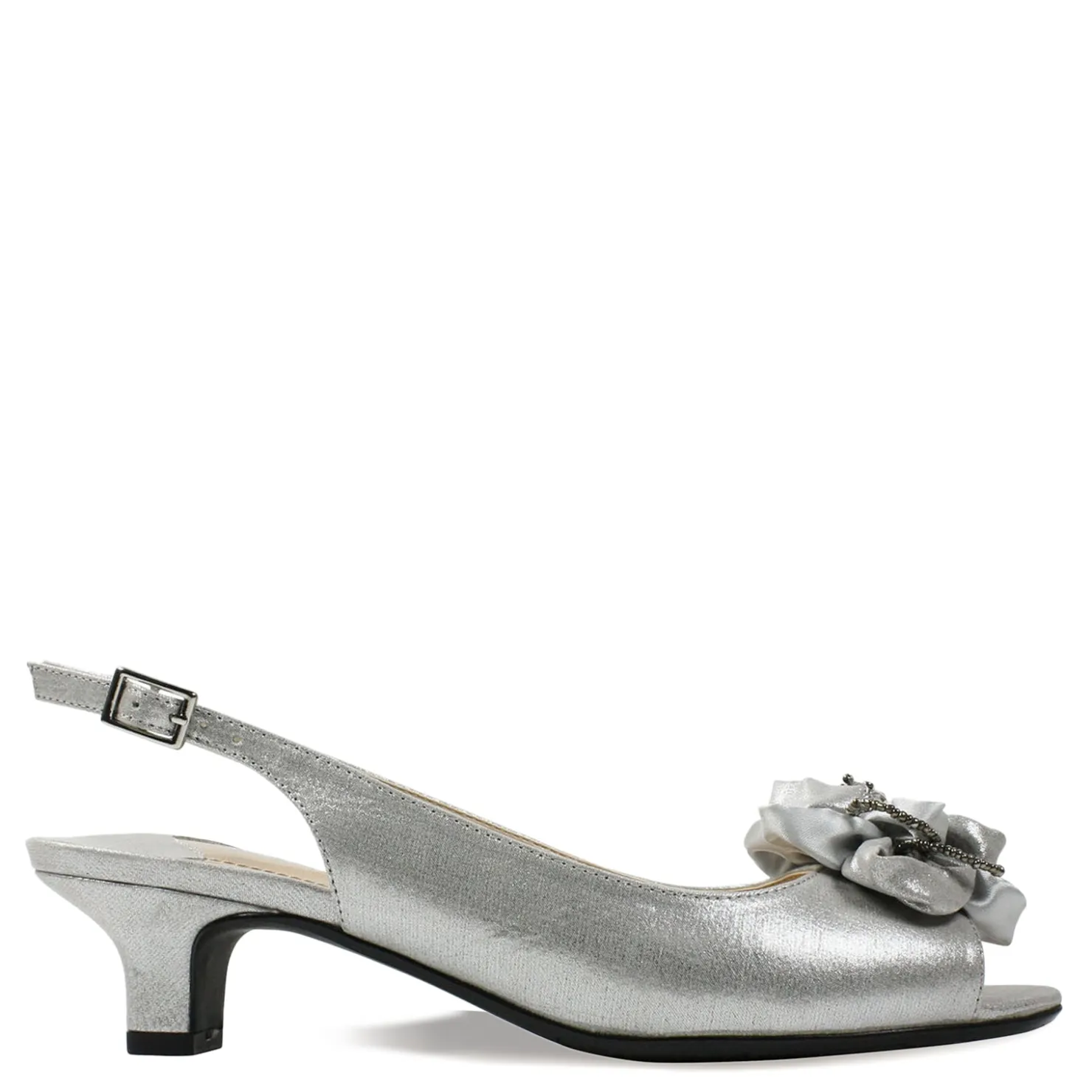 Heeled Sandals*J Renee Women's , Leonelle Sandal Silver