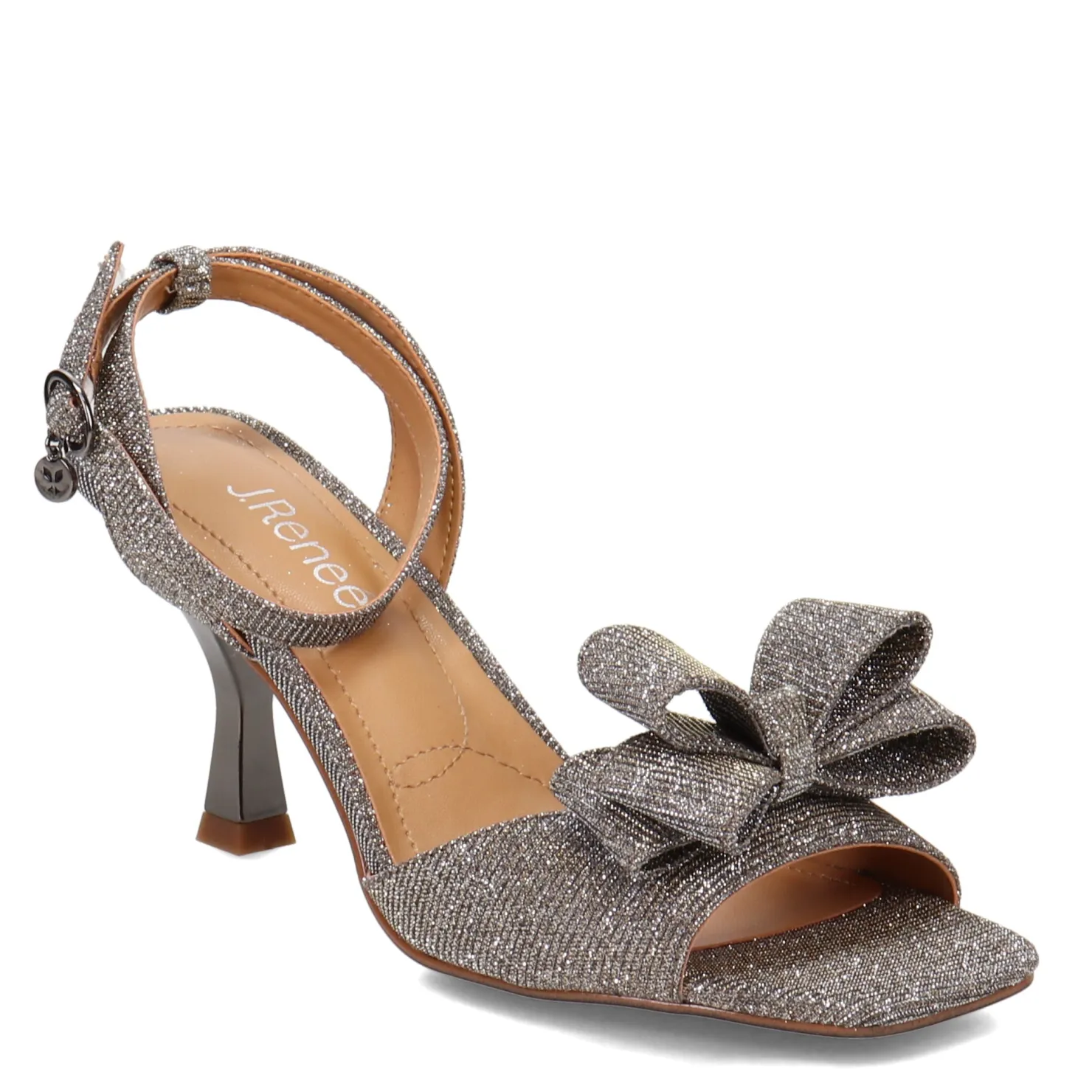 Heeled Sandals*J Renee Women's , Nishia Sandal Pewter Glitter
