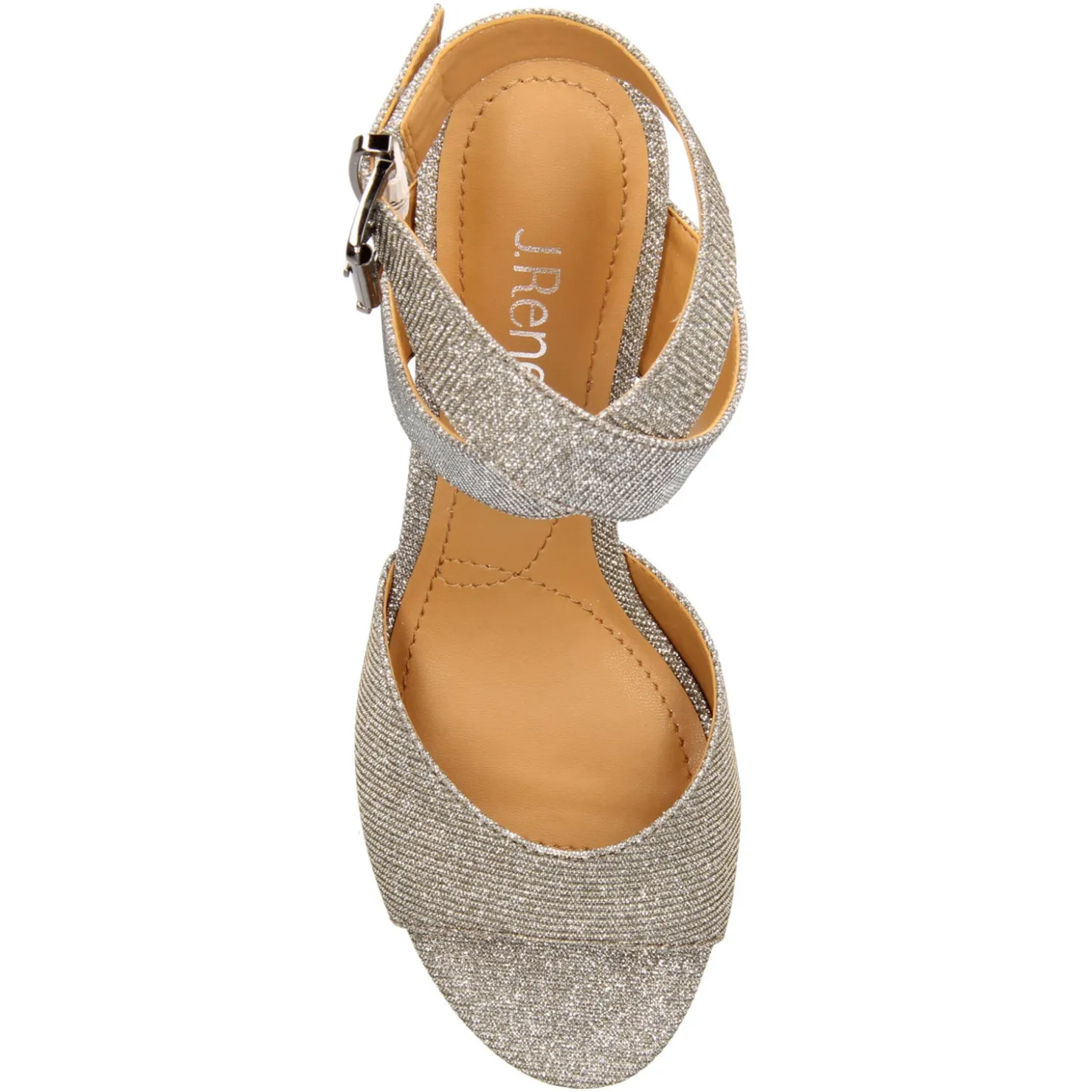 Heeled Sandals*J Renee Women's , Soncino Sandal Pewter Glitter