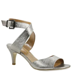 Heeled Sandals*J Renee Women's , Soncino Sandal Taupe Metallic Nappa