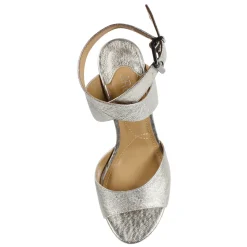 Heeled Sandals*J Renee Women's , Soncino Sandal Taupe Metallic Nappa