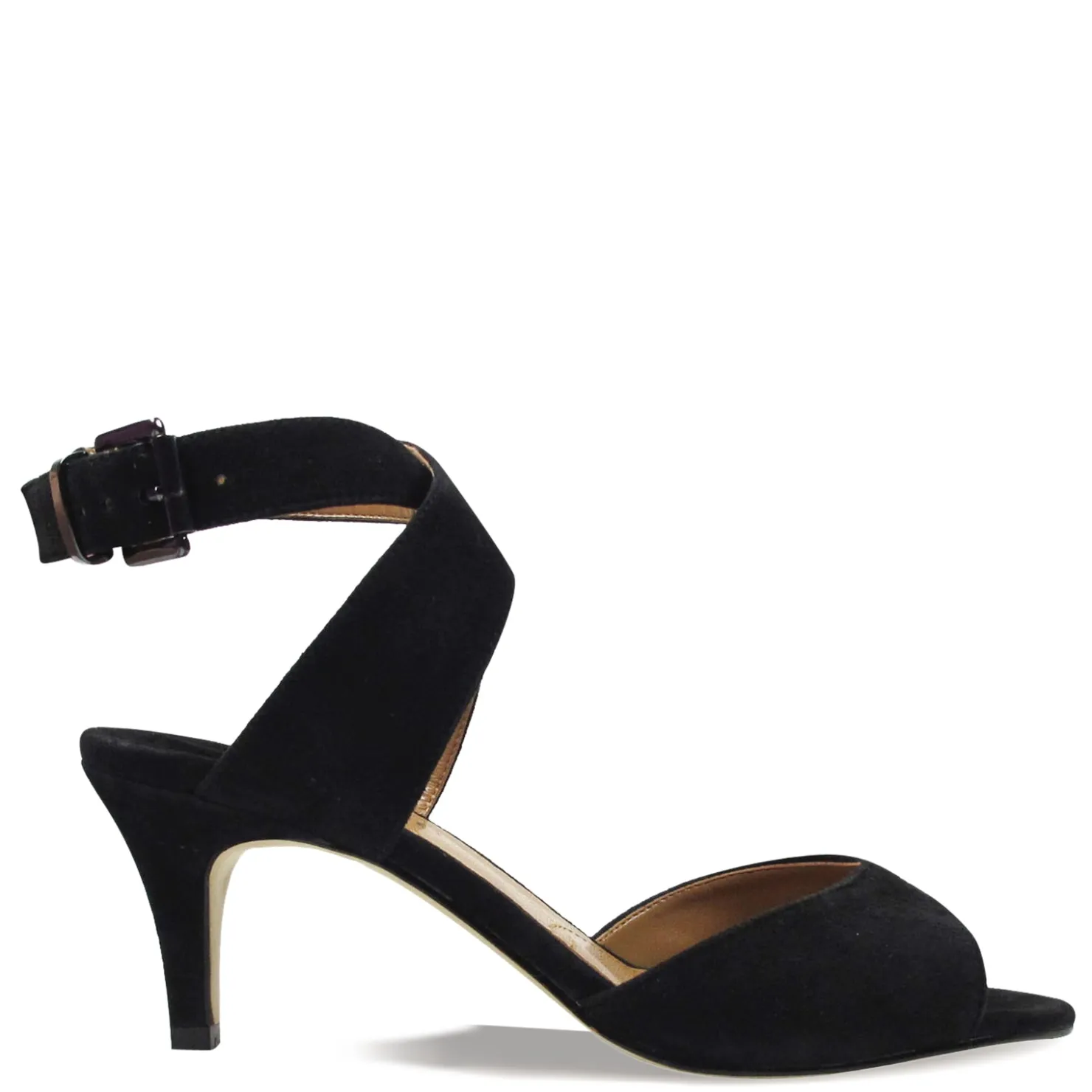 Heeled Sandals*J Renee Women's , Soncino Sandal Black Suede