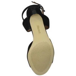 Heeled Sandals*J Renee Women's , Soncino Sandal Black Suede