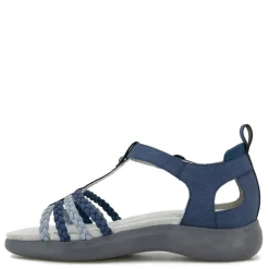 Footbed Sandals*JBU by Jambu Women's , Prague Sandal Denim/Stone