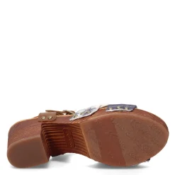 Heeled Sandals*Korks Women's , Natalia Sandal Tan Blue