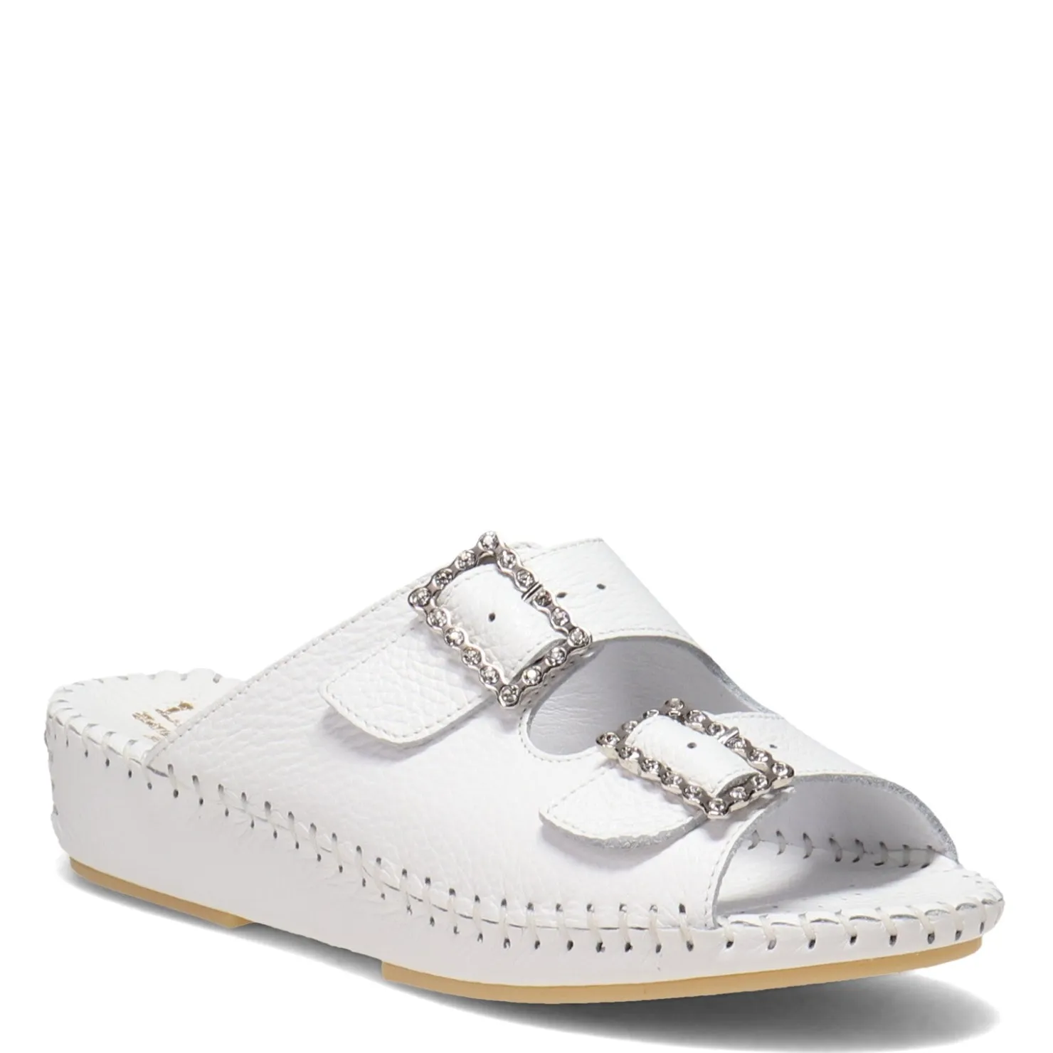 Wedges*La Plume Women's , Jen Sandal White Rhinestone