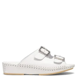 Wedges*La Plume Women's , Jen Sandal White Rhinestone