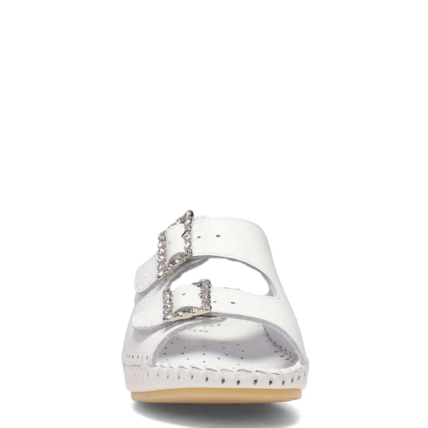 Wedges*La Plume Women's , Jen Sandal White Rhinestone