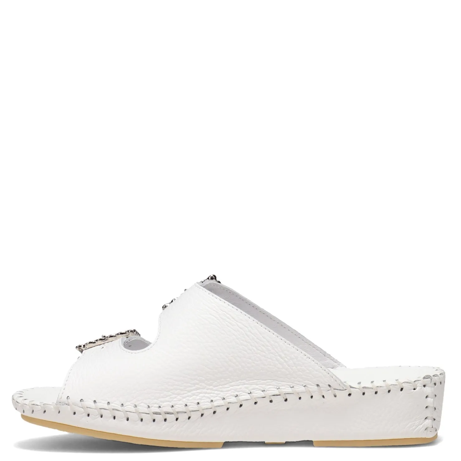 Wedges*La Plume Women's , Jen Sandal White Rhinestone