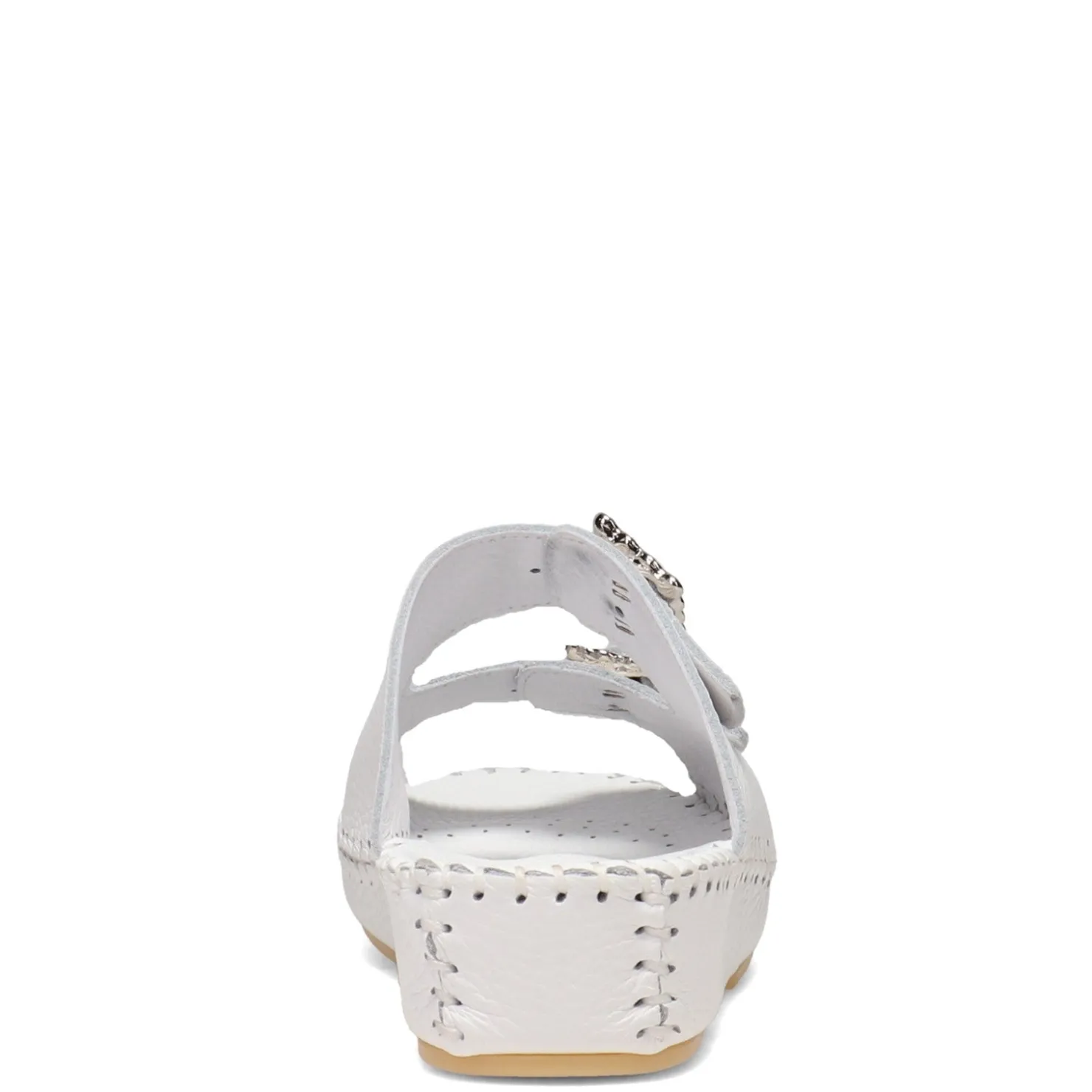 Wedges*La Plume Women's , Jen Sandal White Rhinestone