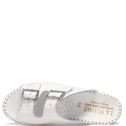 Wedges*La Plume Women's , Jen Sandal White Rhinestone