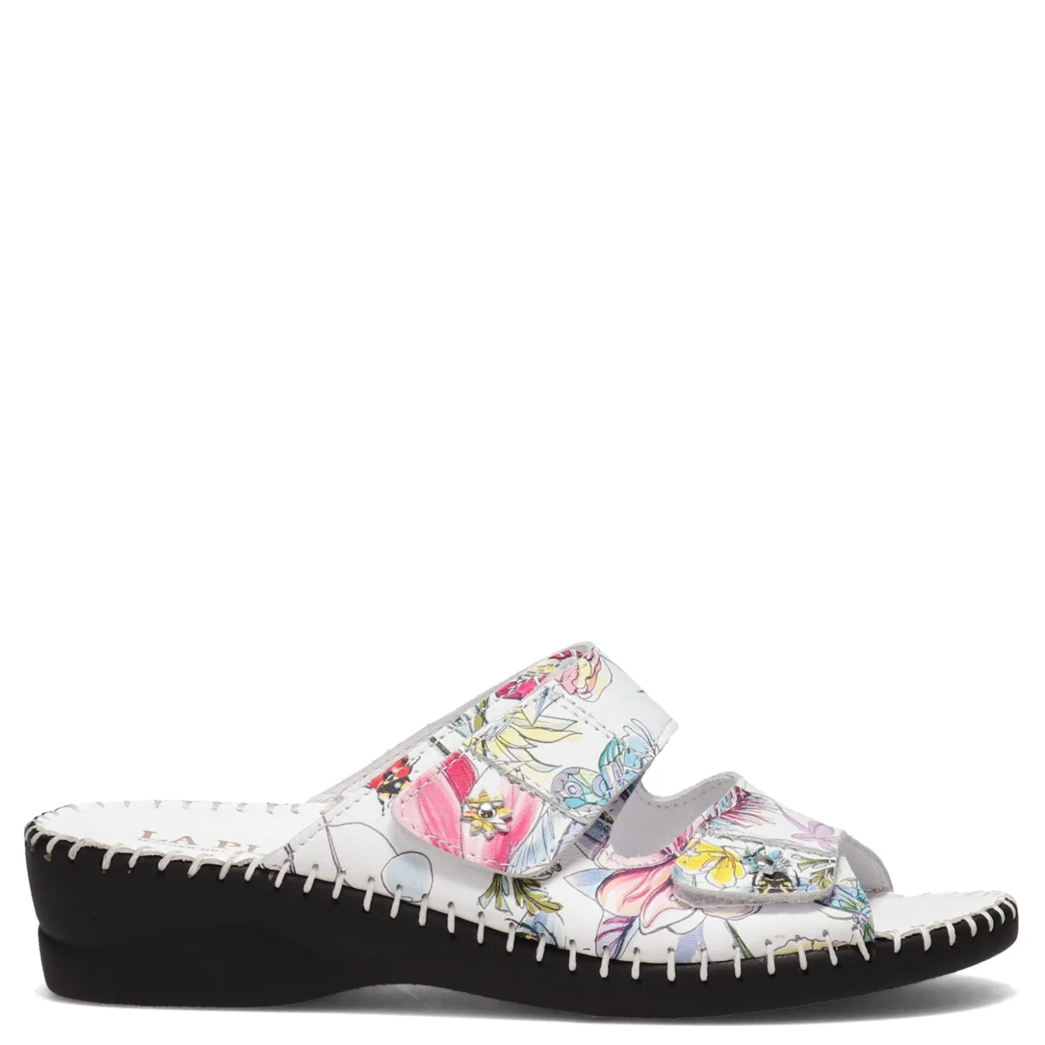 Wedges*La Plume Women's , Jessica Sandal White Floral