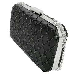 Handbags*La Regale Women's , Diamond Crystal Minaudiere Black