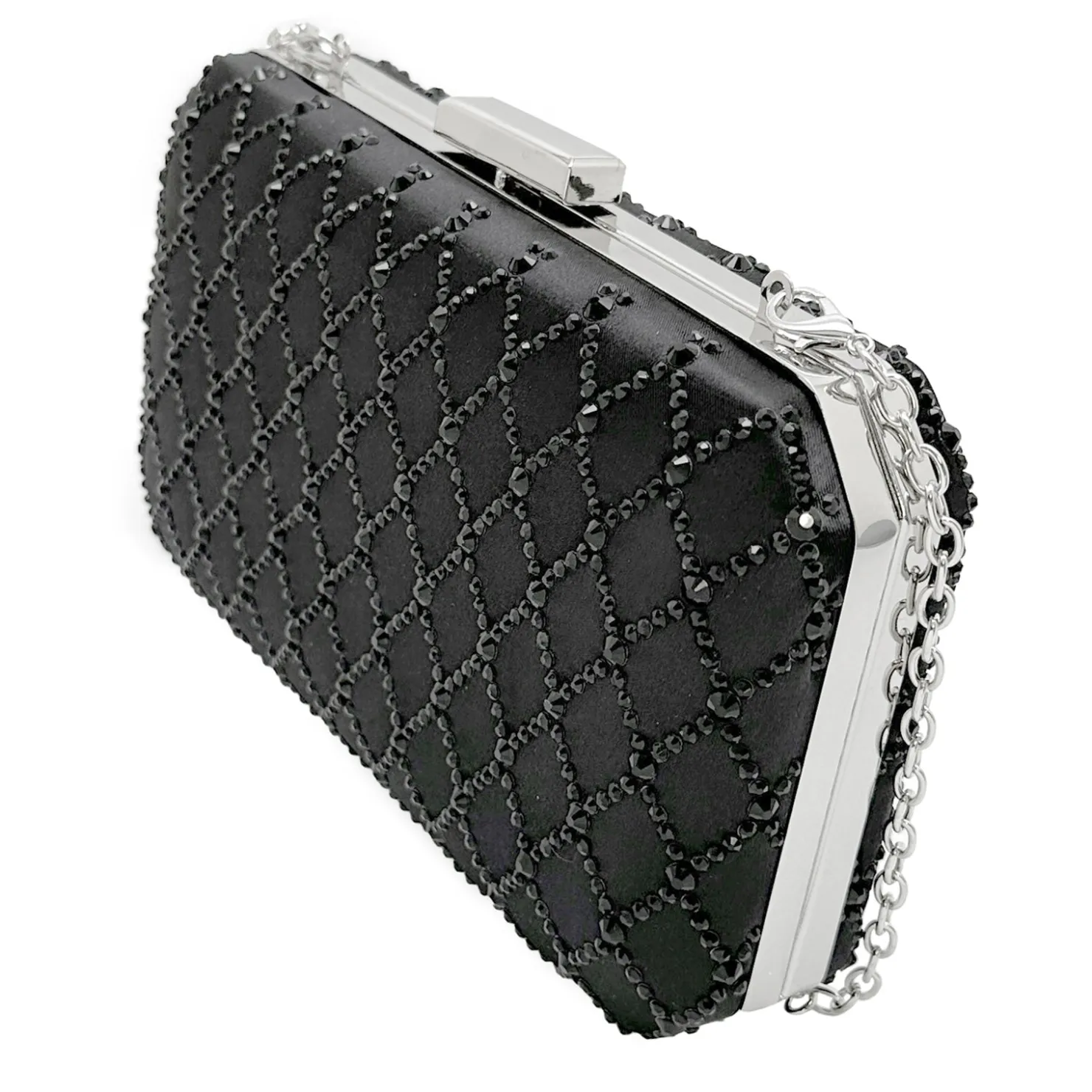 Handbags*La Regale Women's , Diamond Crystal Minaudiere Black