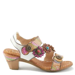 Heeled Sandals*L Artiste Women's L'Artiste By Spring Step, Aromas Sandal White Multi