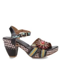 Heeled Sandals*L Artiste Women's L'Artiste by Spring Step, Astarr Sandal Black Multi