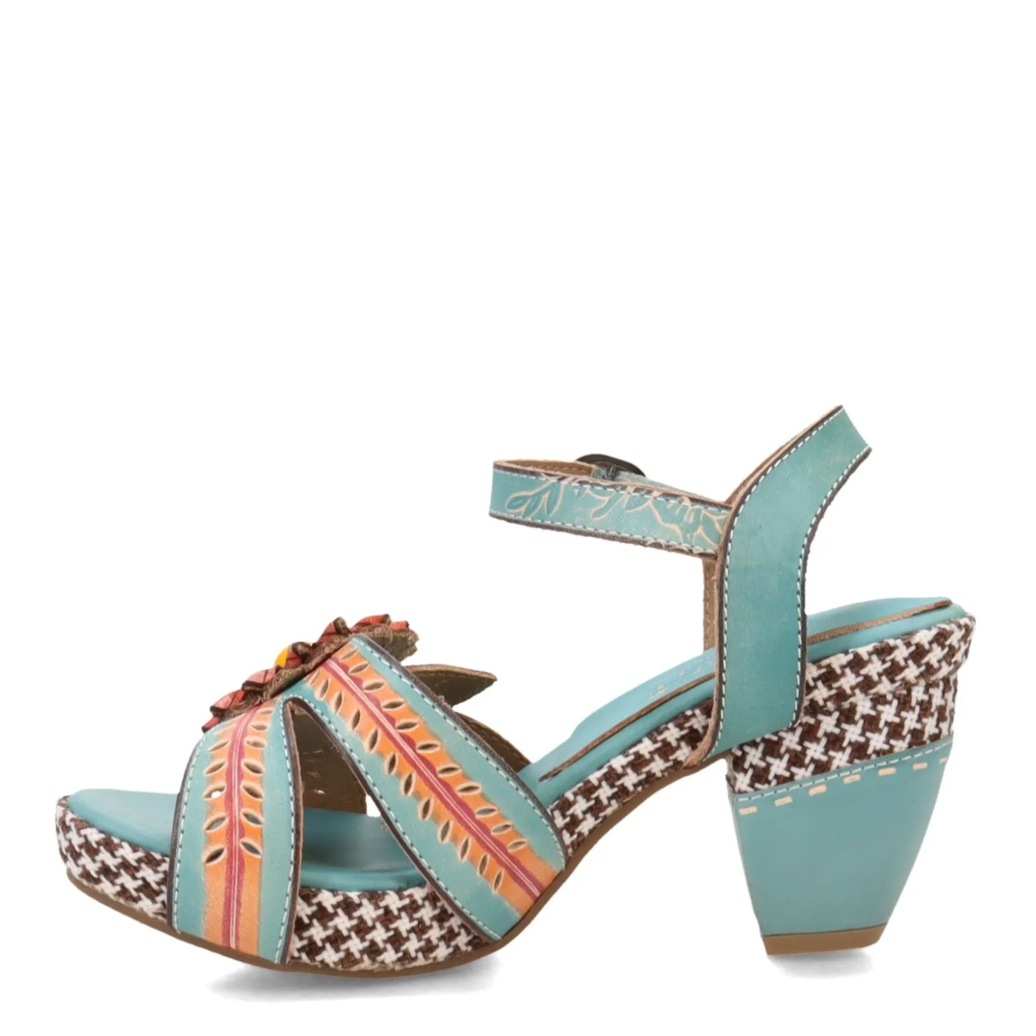 Heeled Sandals*L Artiste Women's L'Artiste by Spring Step, Astarr Sandal Sky Blue Multi
