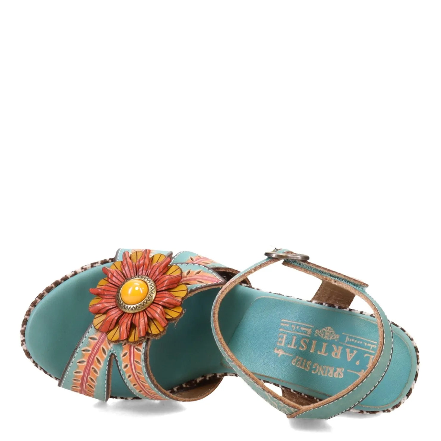 Heeled Sandals*L Artiste Women's L'Artiste by Spring Step, Astarr Sandal Sky Blue Multi