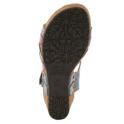Wedges*L Artiste Women's L'Artiste By Spring Step, Bosquet Wedge Sandal Navy Multi