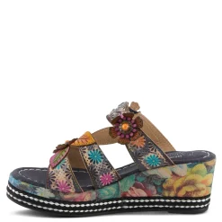 Wedges*L Artiste Women's L'Artiste By Spring Step, Coastal Sandal Navy Multi
