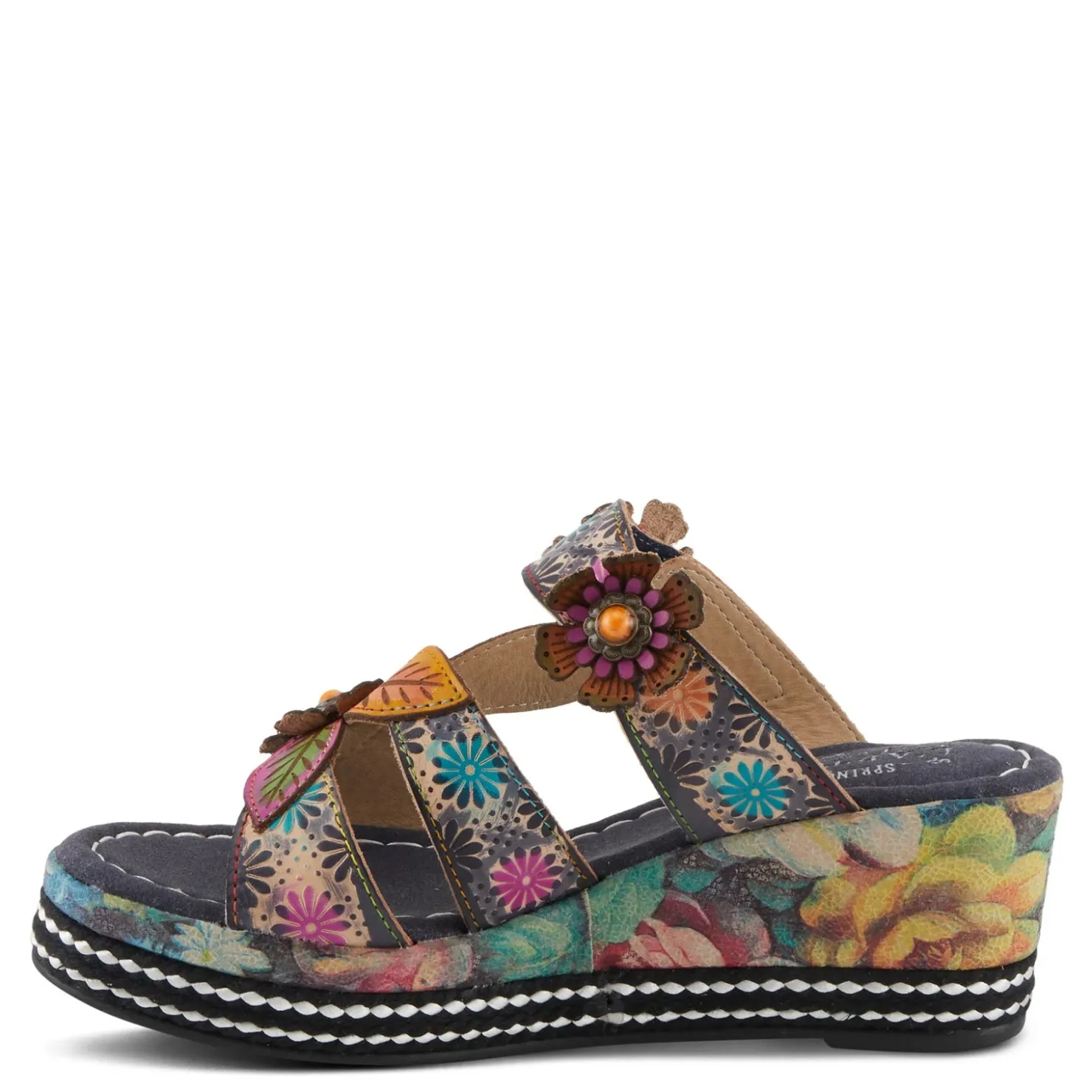 Wedges*L Artiste Women's L'Artiste By Spring Step, Coastal Sandal Navy Multi