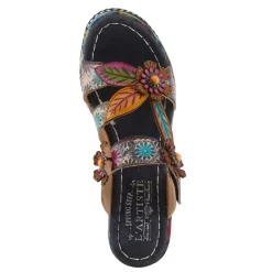 Wedges*L Artiste Women's L'Artiste By Spring Step, Coastal Sandal Navy Multi