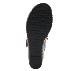 Wedges*L Artiste Women's L'Artiste By Spring Step, Coastal Sandal Navy Multi