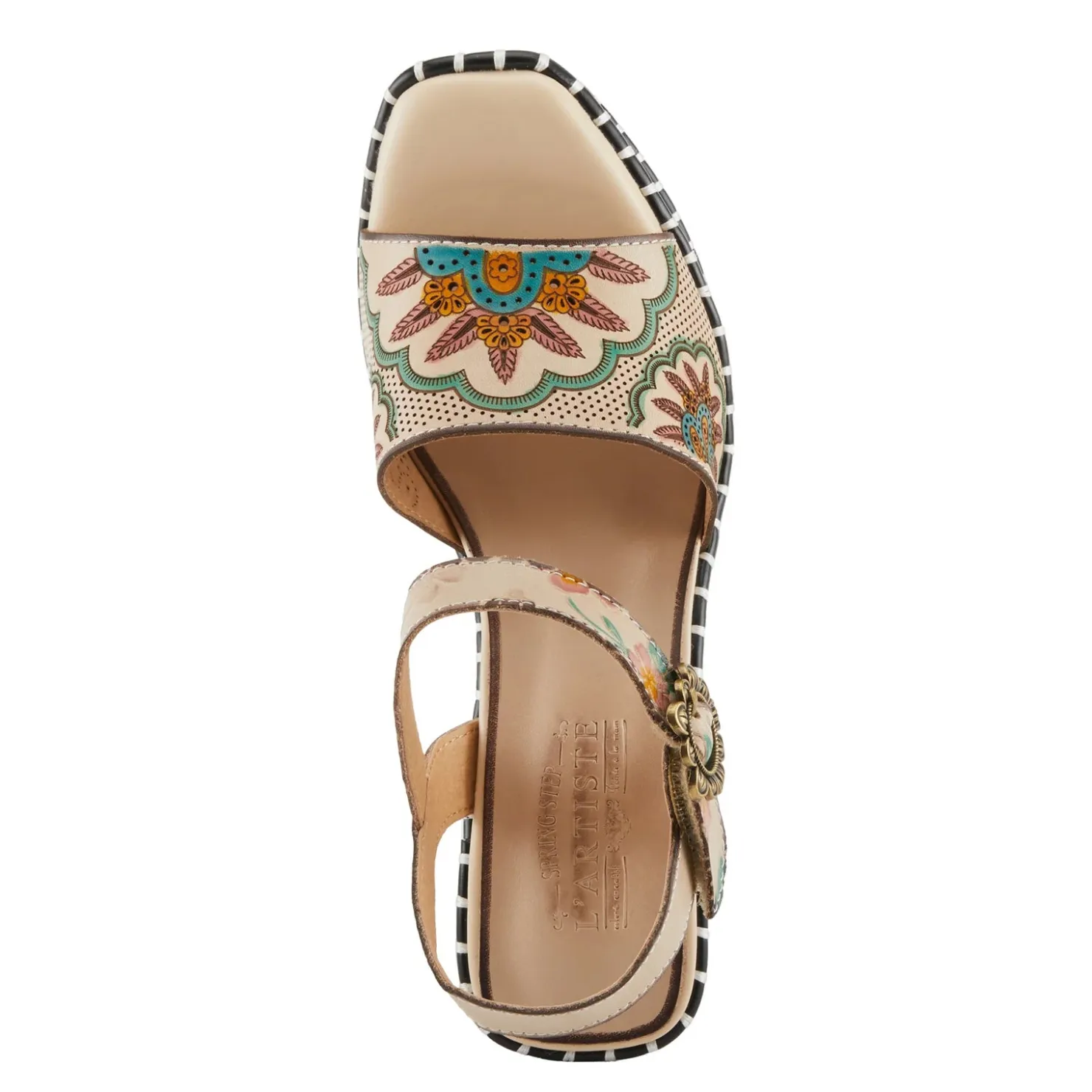 Heeled Sandals*L Artiste Women's L'Artiste By Spring Step, Gogetem Sandal Beige Multi