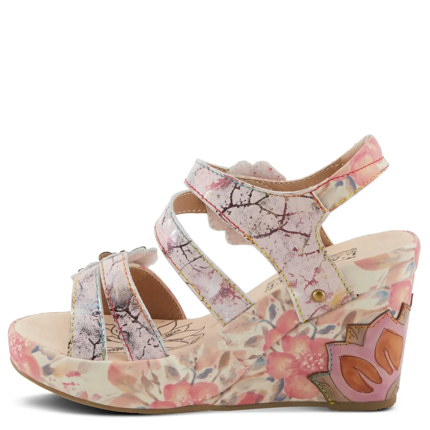 Wedges*L Artiste Women's L'Artiste By Spring Step, Karnitsky Sandal Pink Multi