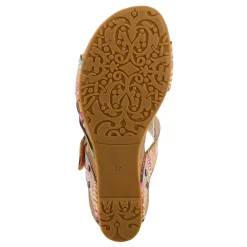 Wedges*L Artiste Women's L'Artiste By Spring Step, Moai Sandal Tan Multi