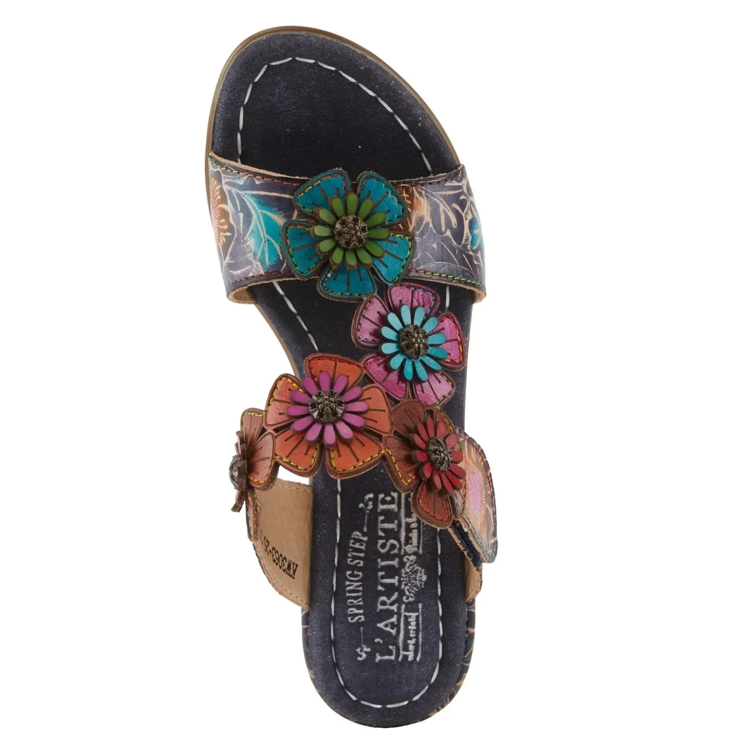 Heeled Sandals*L Artiste Women's L'Artiste By Spring Step, Summerfun Sandal Navy Multi