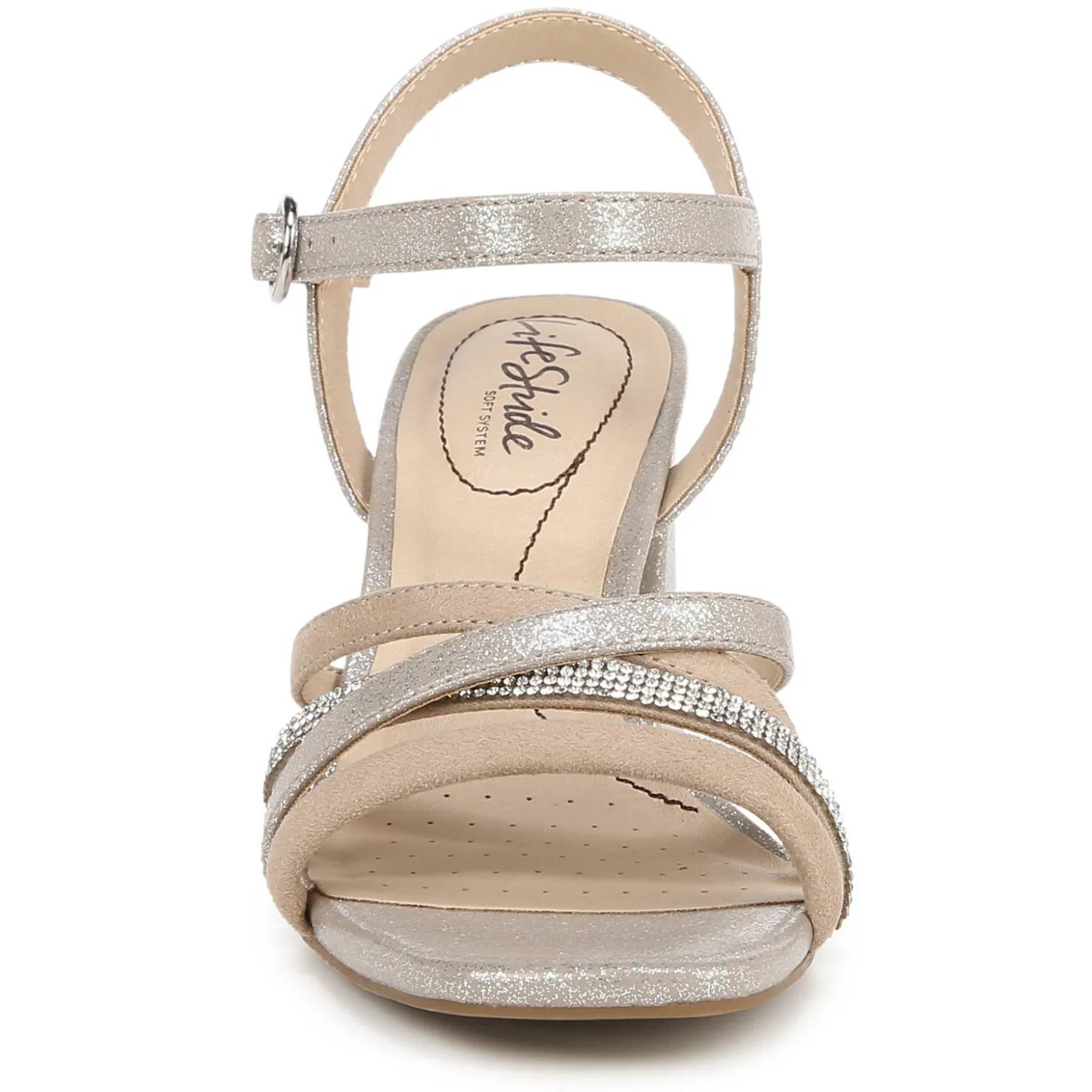 Heeled Sandals*LifeStride Women's , Belle Sandal Champagne Deerskin