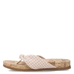 Flip Flops*LifeStride Women's , Happy Sandal Natural Gingham