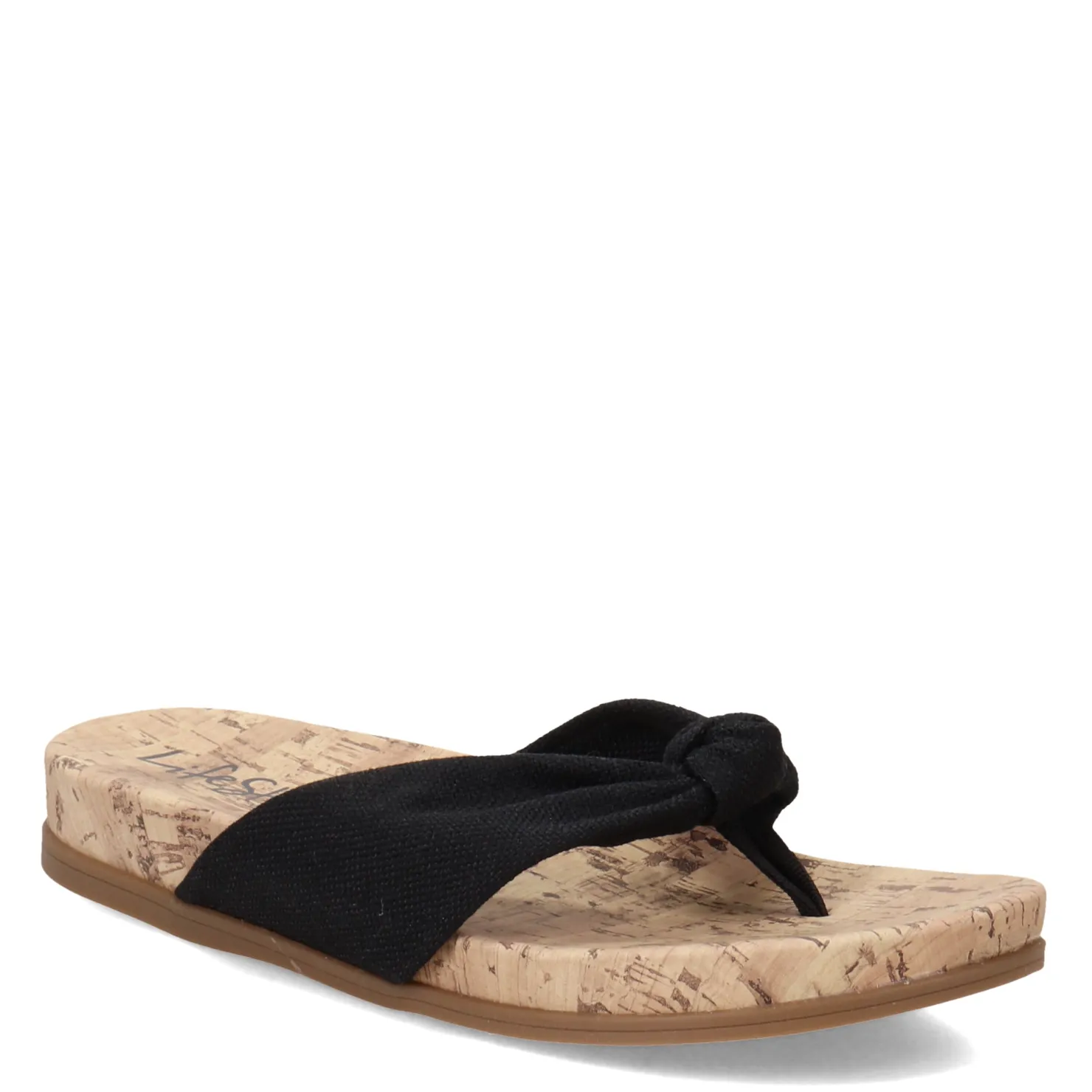 Flip Flops*LifeStride Women's , Happy Sandal Black Linen