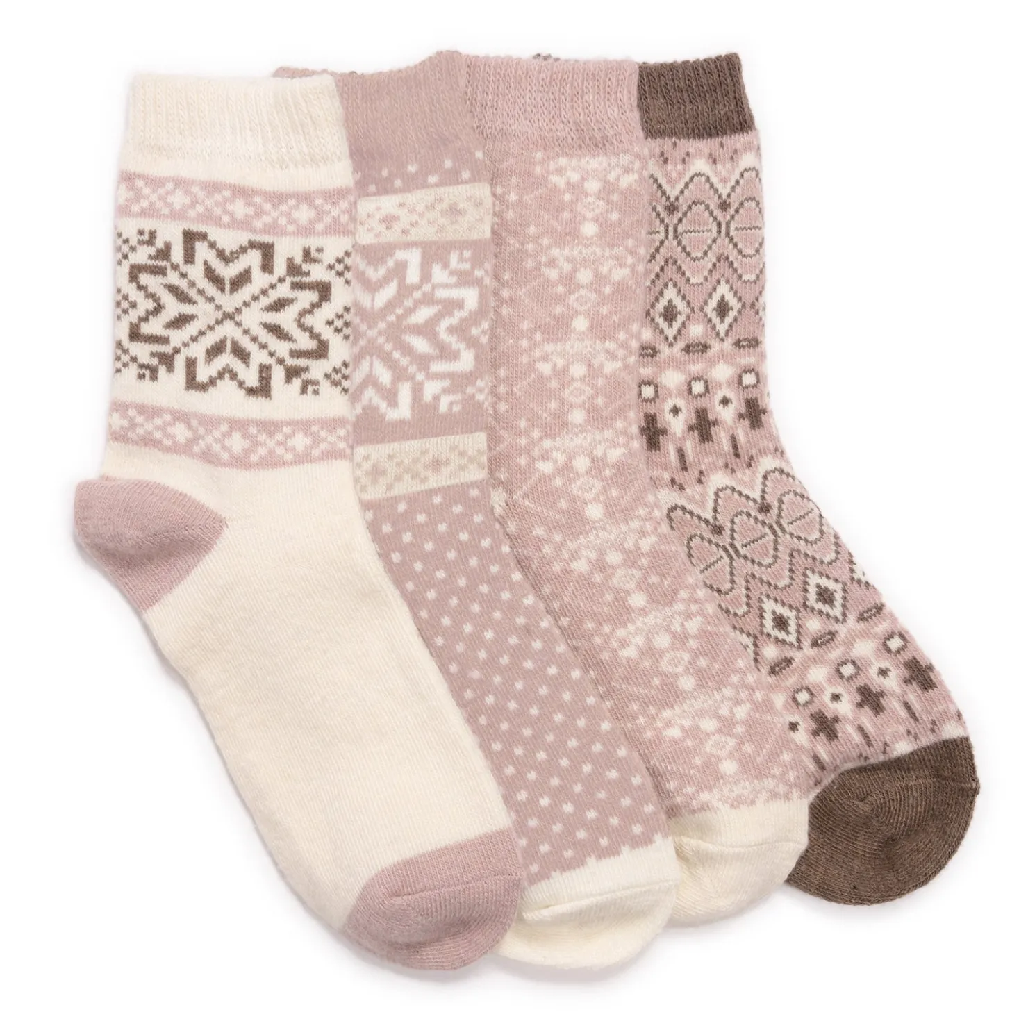 Socks*Muk Luks Women's , Holiday Boot Socks - 4 Pair Pink